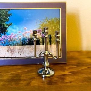 Decorative 3 Arm Silver Candelabra Miniature 🕯